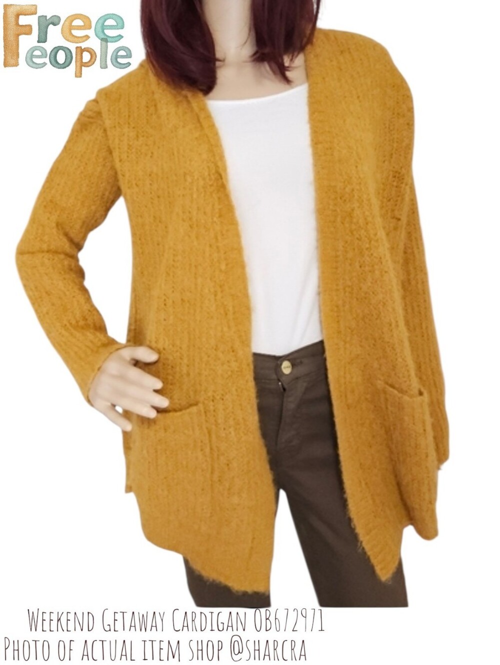 Free People Women's Weekend Getaway Cardigan alpaca Wool Knit Mustard OB672971 M